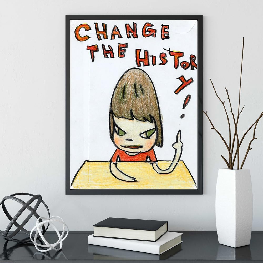 Amazon.co.jp: 奈良美智ポスター《歴史を変える》キャンバスペイン